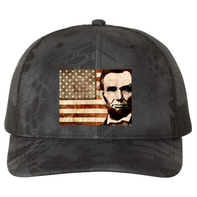 Abraham Lincoln Richardson Premium Trucker Snapback Cap  Kryptek Typhon Black