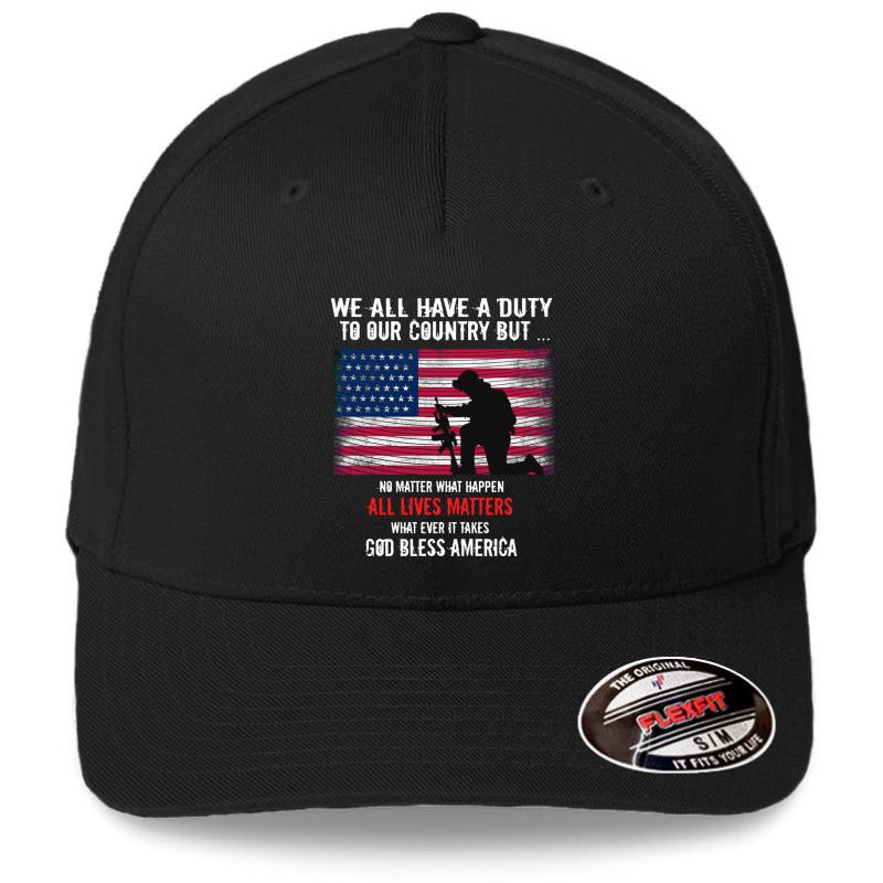 All Lives Matters Flexfit Baseball Cap  Black