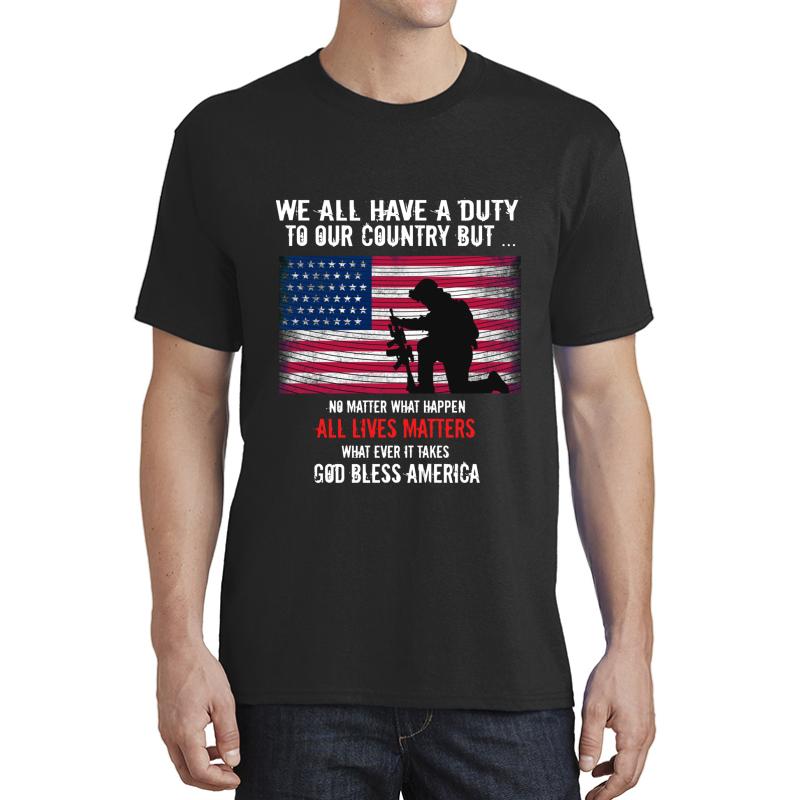 All Lives Matters Unisex T-Shirt Men Black