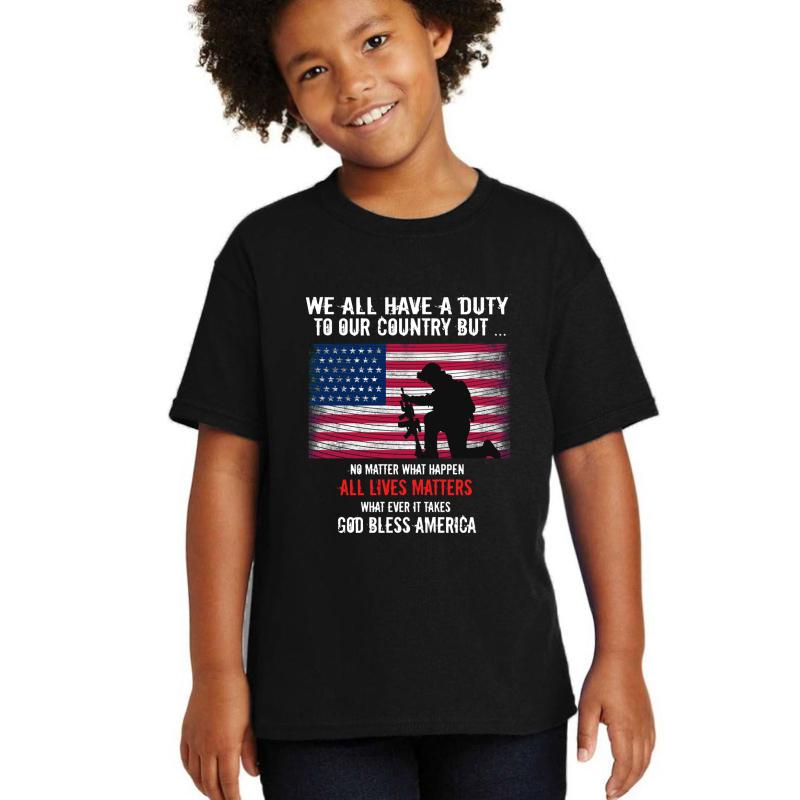 All Lives Matters Youth T-Shirt Boy Black