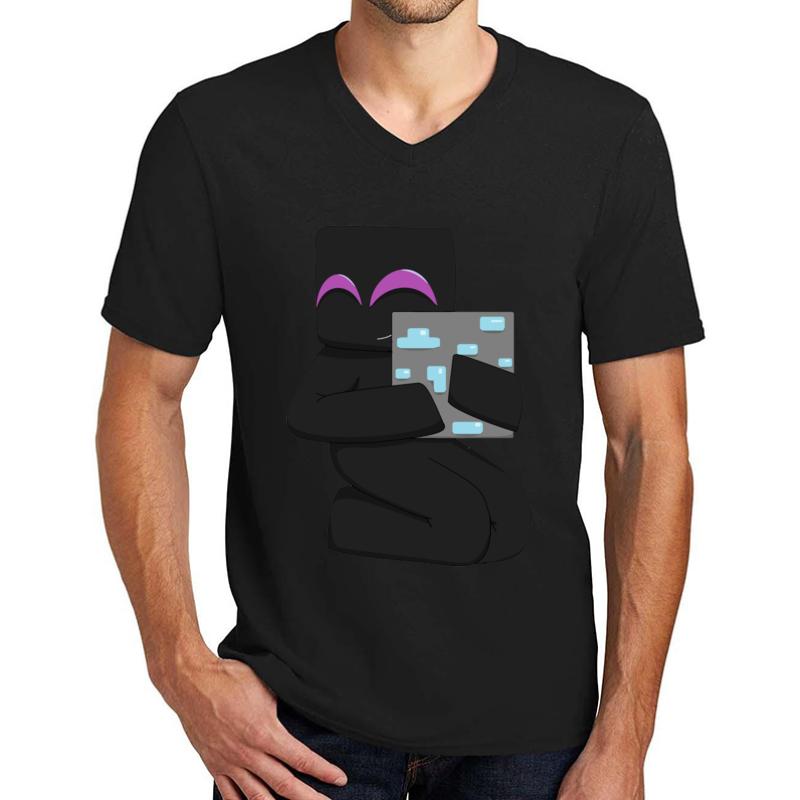 Adorable Enderman Unisex V-Neck T-Shirt Men Black