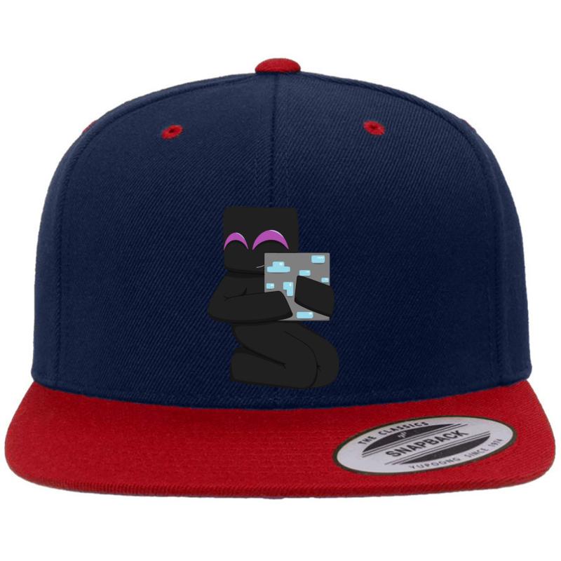 Adorable Enderman Premium Flat Bill Snapback Cap  Navy