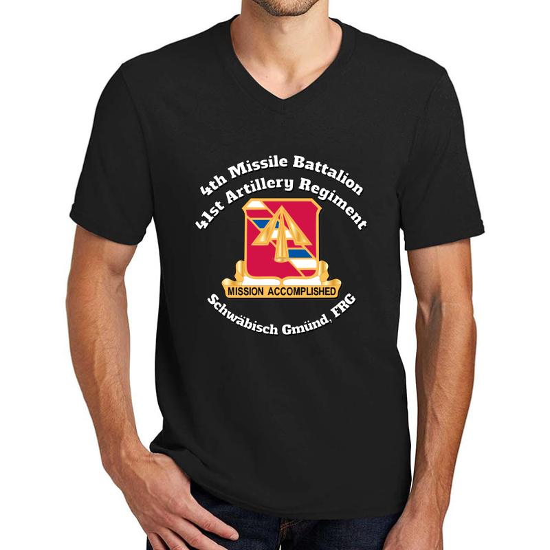 4Th Missile Battalion 41St Artillery Regiment - Pershing Unisex V-Neck T-Shirt Men Black