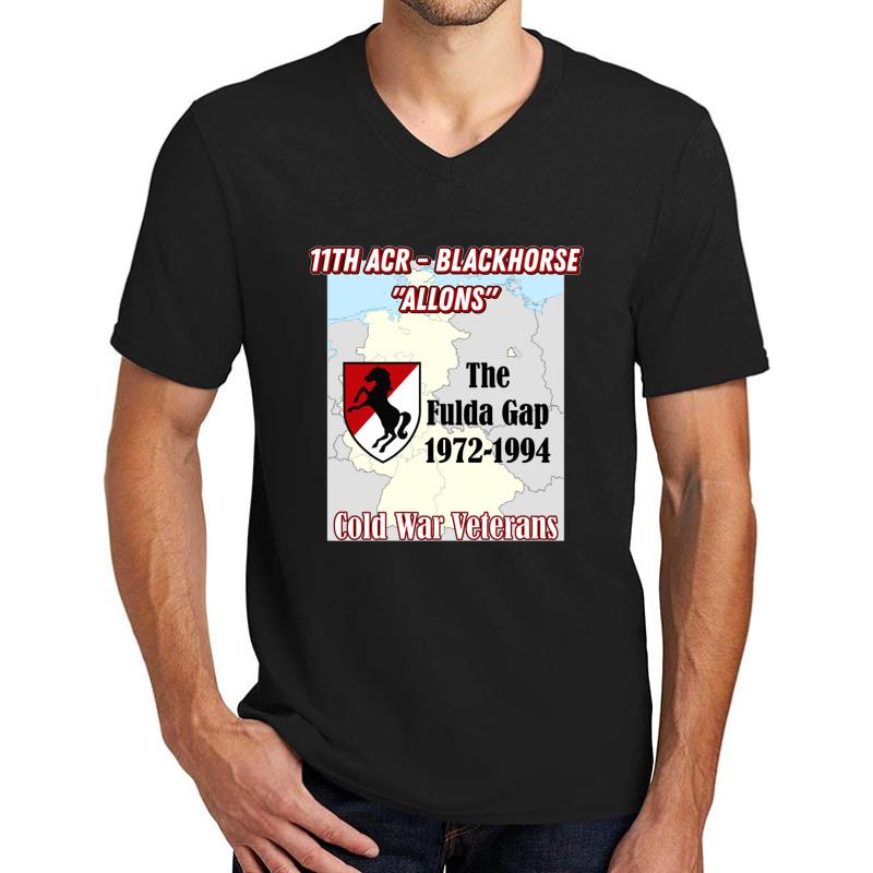 11Th Armored Cavalry Regiment - Army Fulda Gap Cold War Vets Unisex V-Neck T-Shirt Men Black