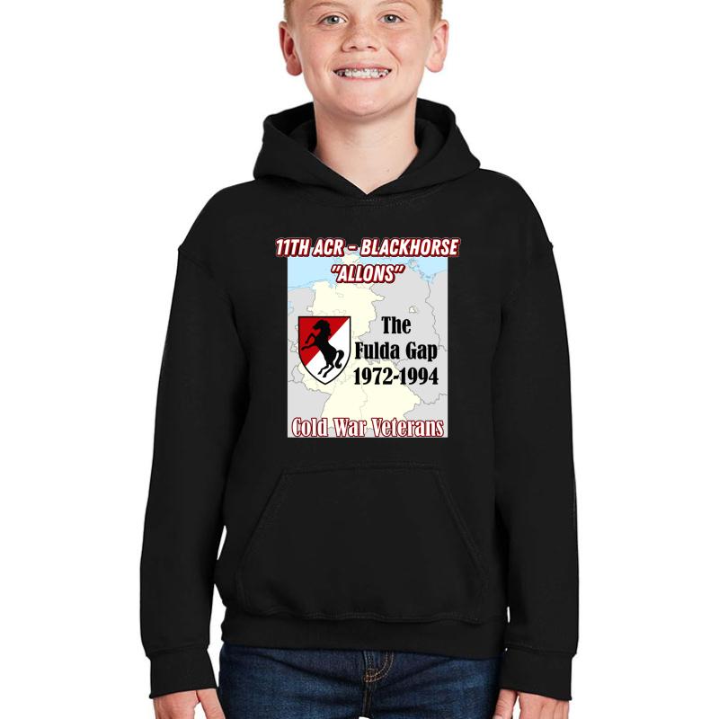 11Th Armored Cavalry Regiment - Army Fulda Gap Cold War Vets Youth Hooded Sweatshirt Boy Black