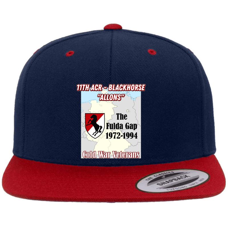 11Th Armored Cavalry Regiment - Army Fulda Gap Cold War Vets Premium Flat Bill Snapback Cap  Navy