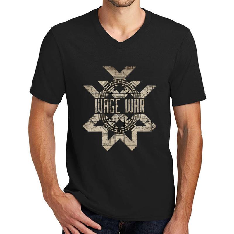 Wage War - Blueprints Logo Unisex V-Neck T-Shirt Men Black