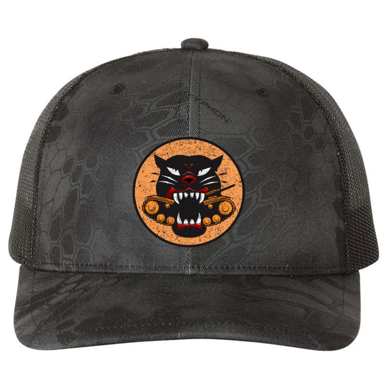 Ww2 Tank Destroyer Division Panther Patch Distressed Gear Richardson Premium Trucker Snapback Cap  Kryptek Typhon Black