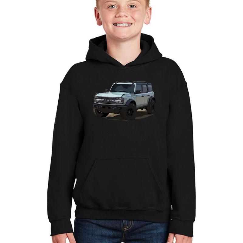 2021 Ford Bronco Area 51 Youth Hooded Sweatshirt Boy Black