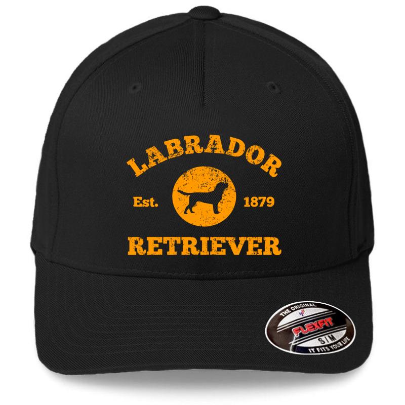 Vintage Labrador Retriever Est. 1879  Flexfit Baseball Cap  Black