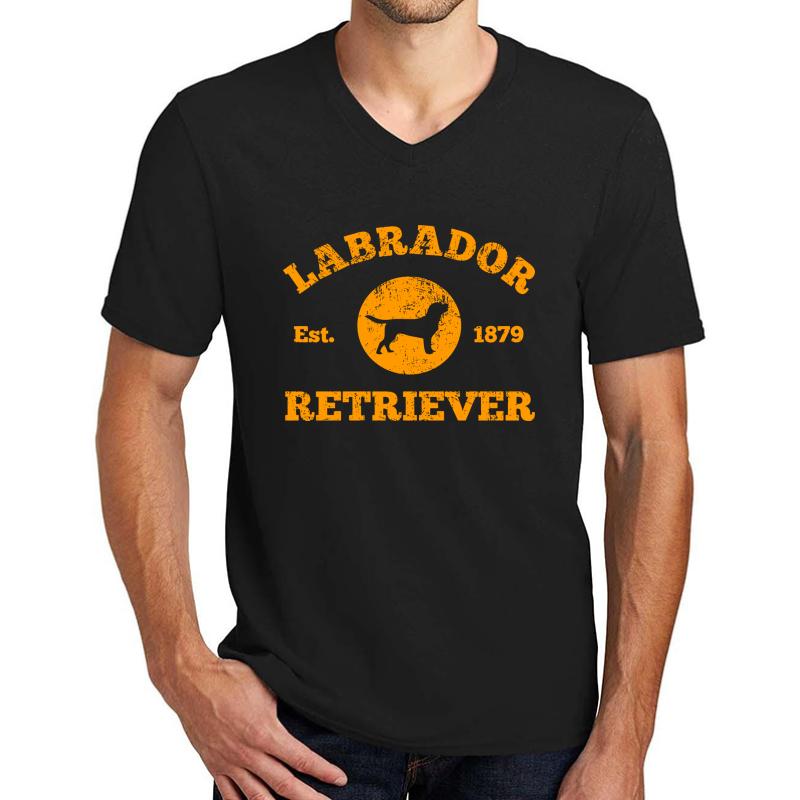 Vintage Labrador Retriever Est. 1879  Unisex V-Neck T-Shirt Men Black