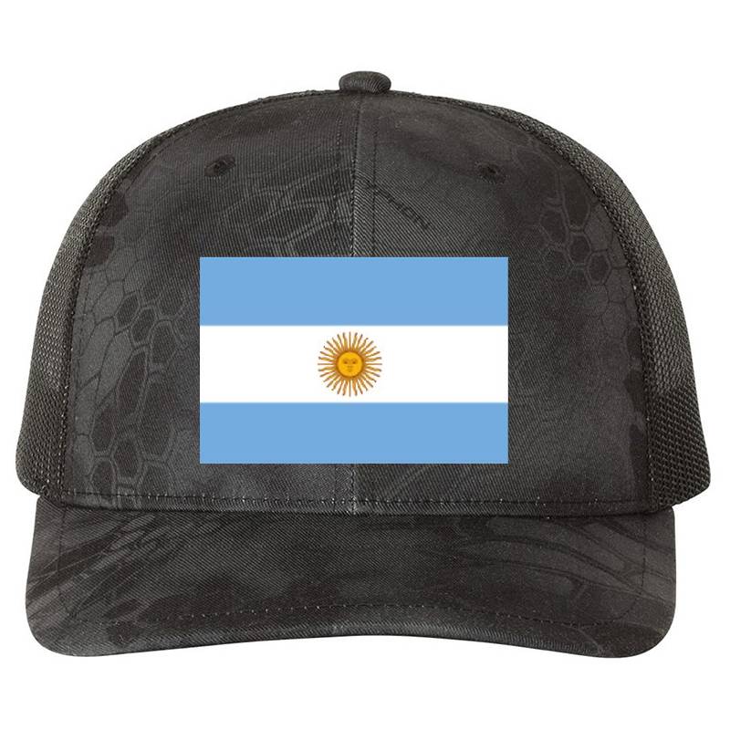 Argentina flag face mask - for true patriots Premium Flat Bill Snapback Caps