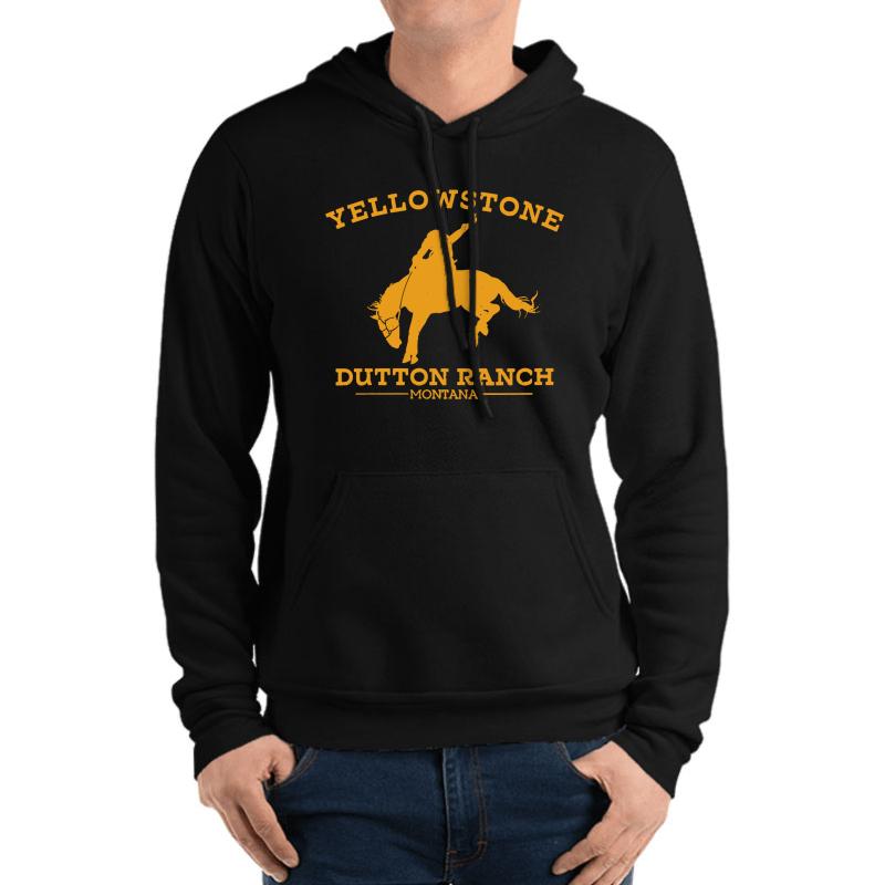 Yellowstone Dutton Ranch - Montana Unisex Hooded Sweatshirt Men Black