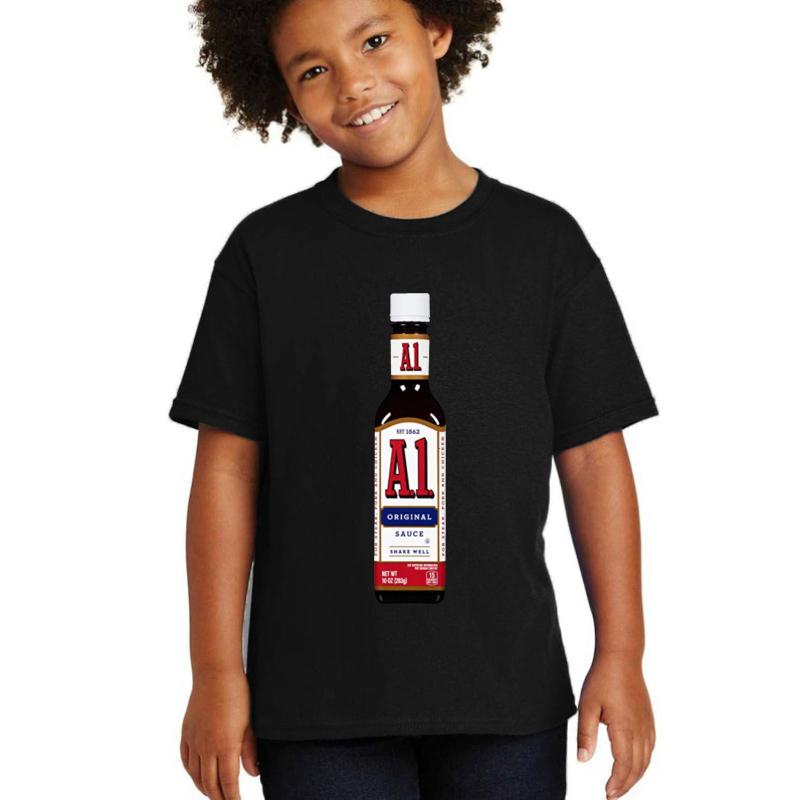 A1 Steak Sauce Youth T-Shirt Boy Black