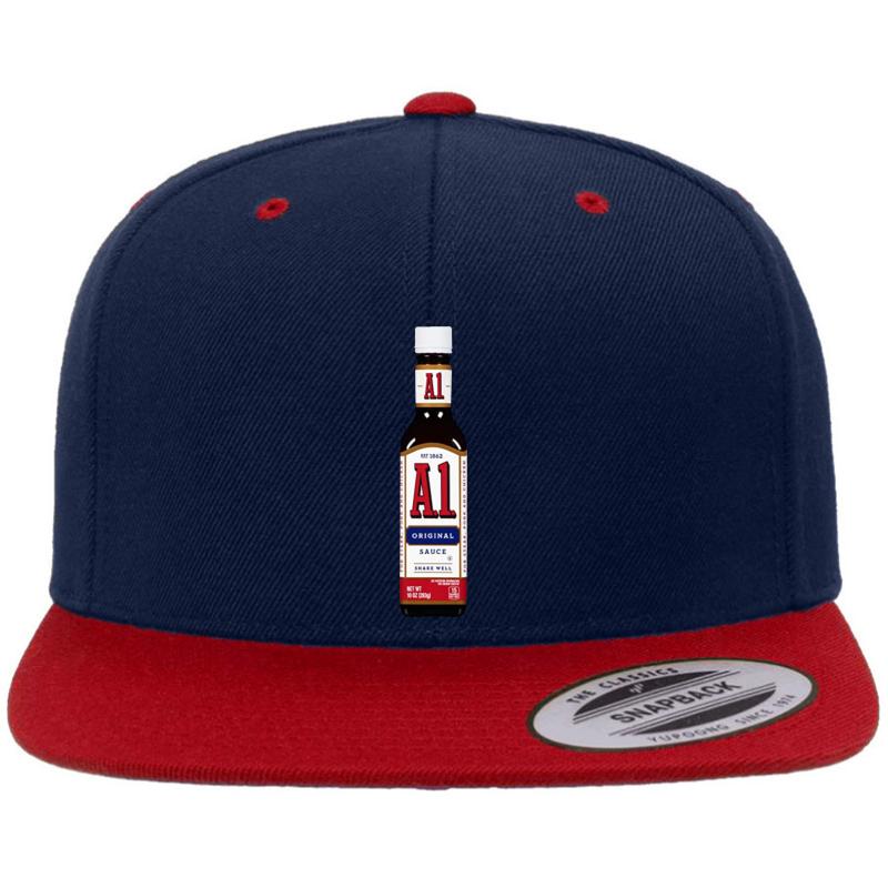 A1 Steak Sauce Premium Flat Bill Snapback Cap  Navy