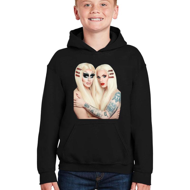 Trixie And Katya Book Unhhhh Youth Hooded Sweatshirt Boy Black