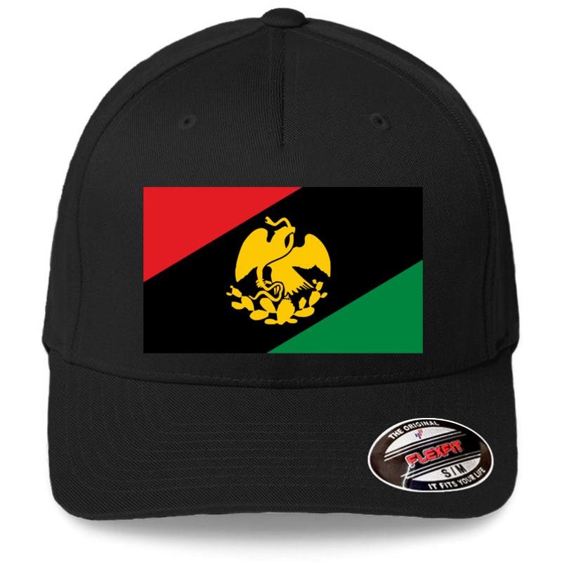 Afro-Mexican Flag Flexfit Baseball Cap  Black