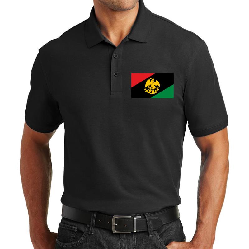 Afro-Mexican Flag Unisex Polo Jersey Sport Shirt Men Black