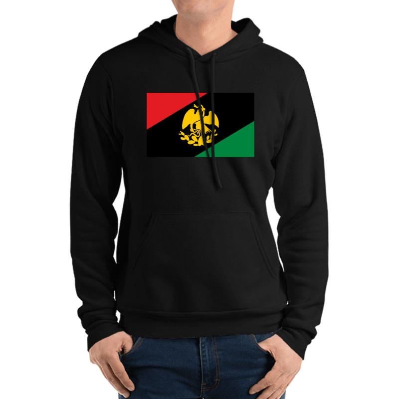 Afro-Mexican Flag Unisex Hooded Sweatshirt Men Black