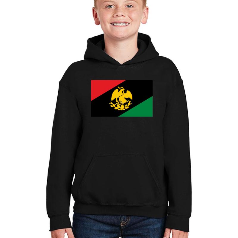 Afro-Mexican Flag Youth Hooded Sweatshirt Boy Black