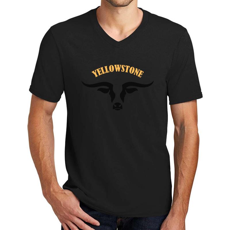 Yellowstone Dutton Ranch Unisex V-Neck T-Shirt Men Black