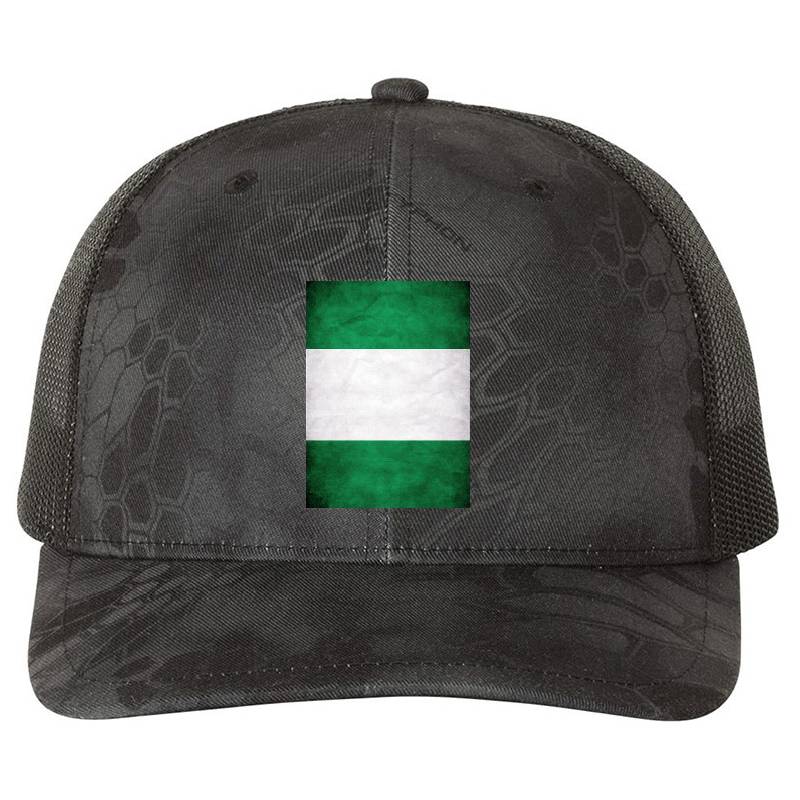 Nigeria | Nigerian Flag | National Flag of Nigeria Premium Flat Bill Snapback Caps