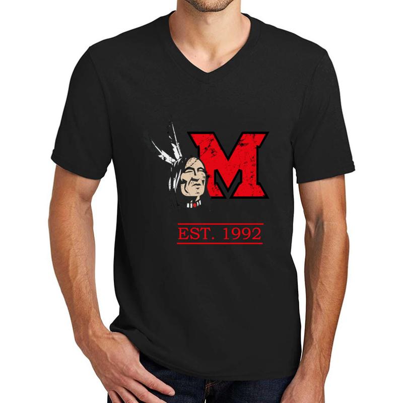 University Miami Est 1992 Ohio Vintage Old Retro Style Unisex V-Neck T-Shirt Men Black