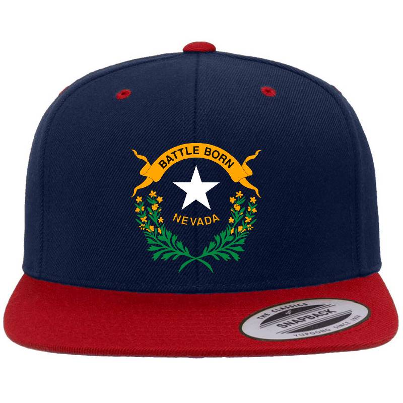 Battle Born Nevada State Flag Logo Flexfit Baseball Caps