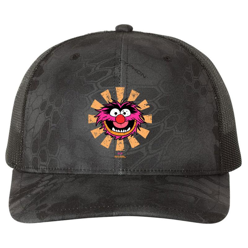 Animal Retro Japanese Muppets Richardson Premium Trucker Snapback Cap  Kryptek Typhon Black