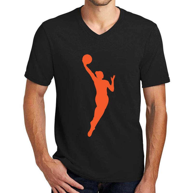 Wnba Basketball Unisex V-Neck T-Shirt Men Black