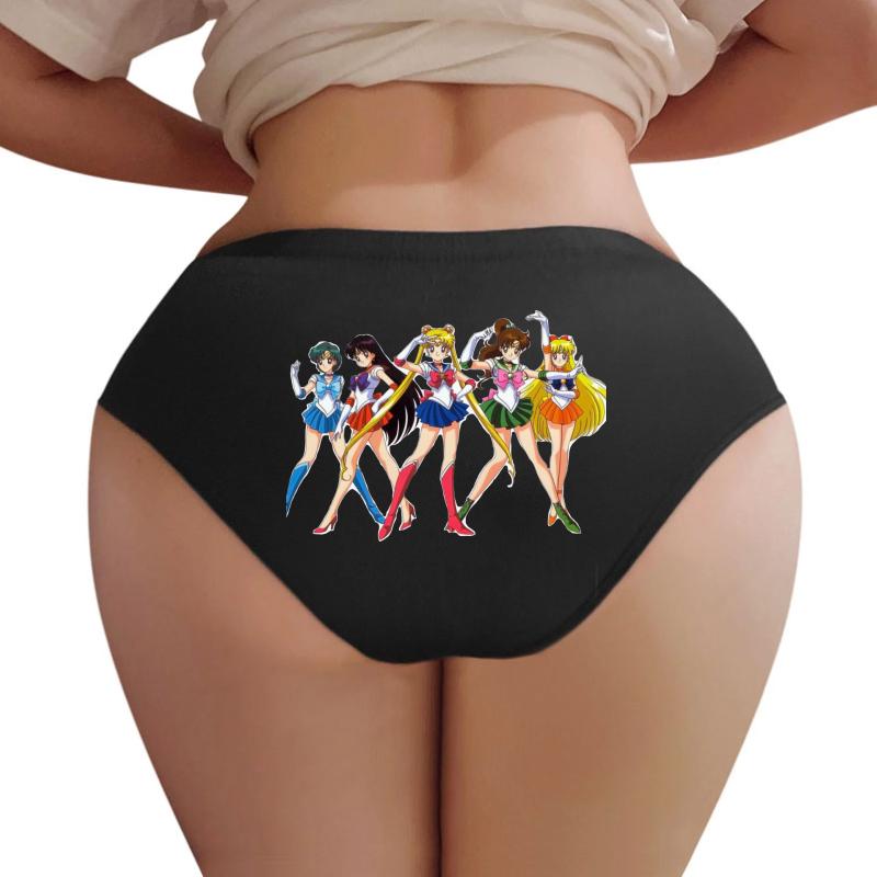 Aesthetic 90'S Anime Sailor Moon Group Women Underwear Panties Women Black