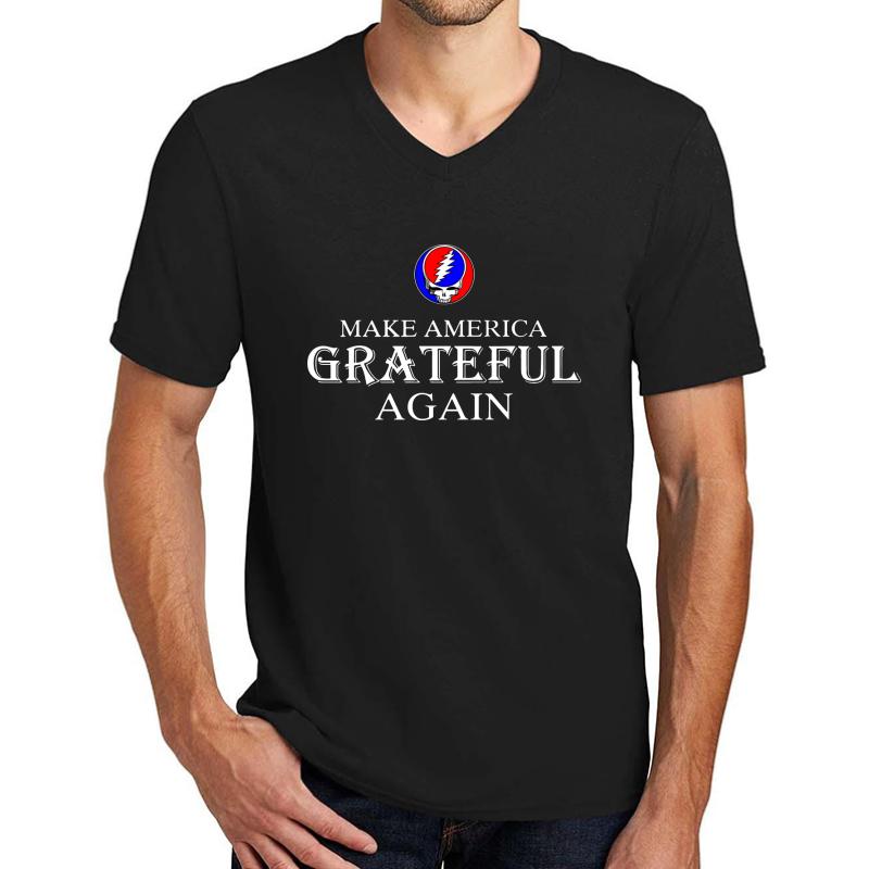 2020 Make America Grateful Again Matching We Will Get By Unisex V-Neck T-Shirt Men Black