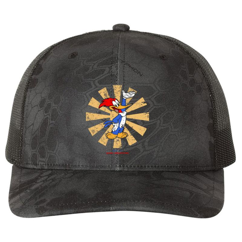 Woody Woodpecker Retro Japanese Richardson Premium Trucker Snapback Cap  Kryptek Typhon Black