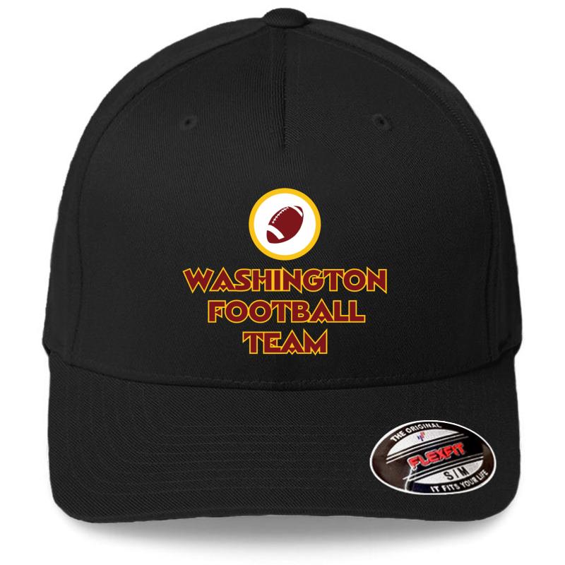 Washington Football Team Skins Logo Red Flexfit Baseball Cap  Black