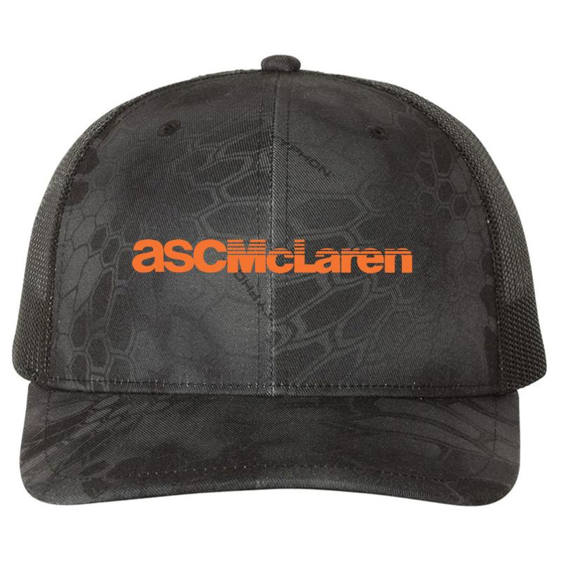 1985 Acs Mclaren 5.0 Sc Capri Richardson Premium Trucker Snapback Cap  Kryptek Typhon Black