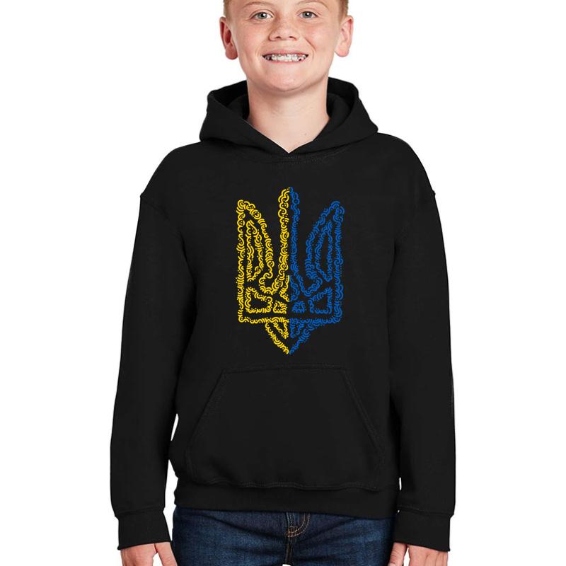 Ukraine - Ukrainian Trident Youth Hooded Sweatshirt Boy Black