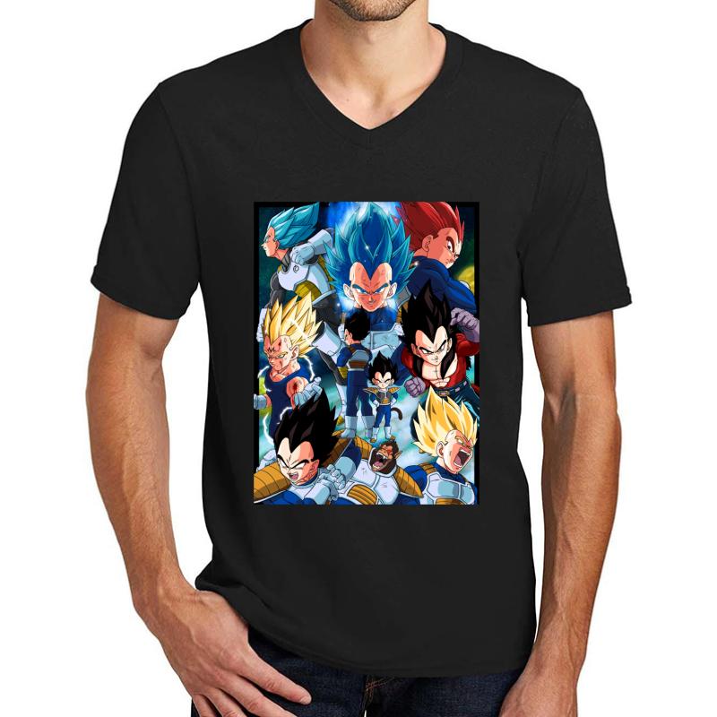 Vegeta Unisex V-Neck T-Shirt Men Black