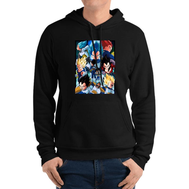 Vegeta Unisex Hooded Sweatshirt Men Black