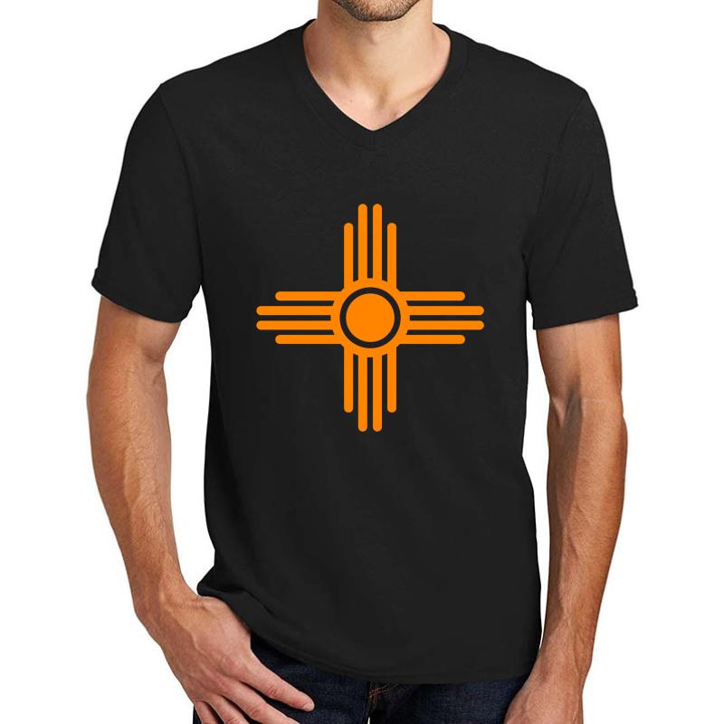 Zia Sun - Zia Pueblo - New Mexico Unisex V-Neck T-Shirt Men Black