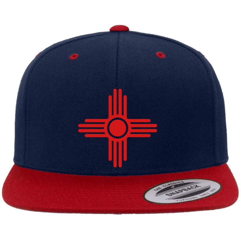 Zia Sun - Zia Pueblo - New Mexico Premium Flat Bill Snapback Cap  Navy