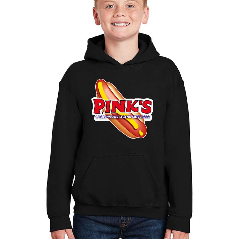 The Pink's Hollywood Hot Dogs Shirt Youth Hooded Sweatshirt Boy Black