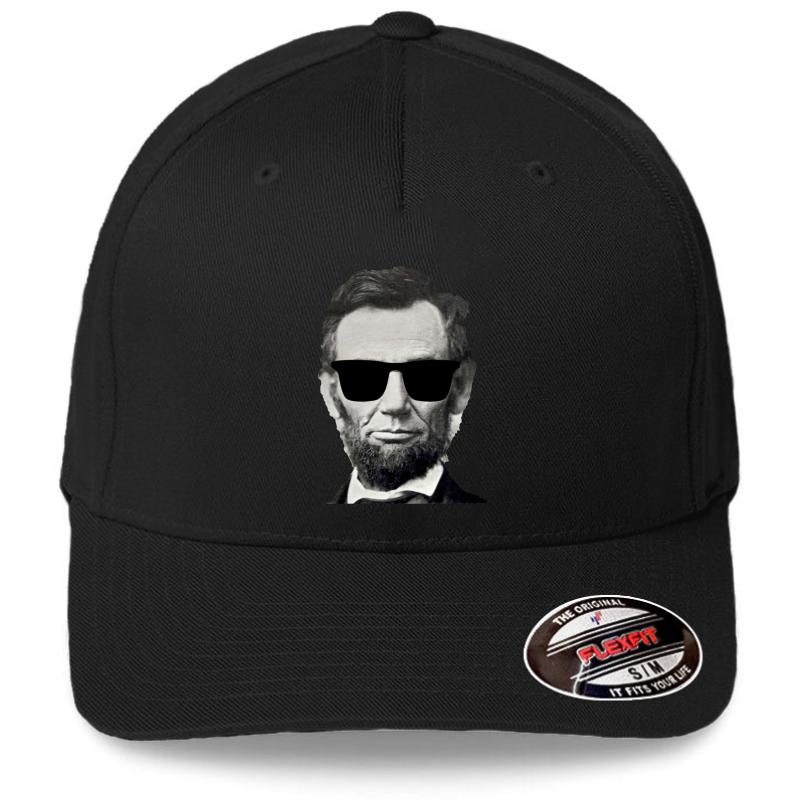 Abraham Lincoln Sunglasses Flexfit Baseball Cap  Black