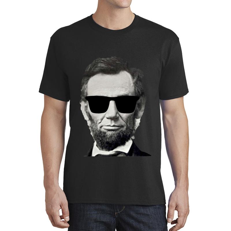 Abraham Lincoln Sunglasses Unisex T-Shirt Men Black