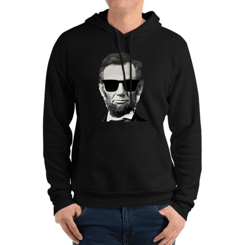 Abraham Lincoln Sunglasses Unisex Hooded Sweatshirt Men Black