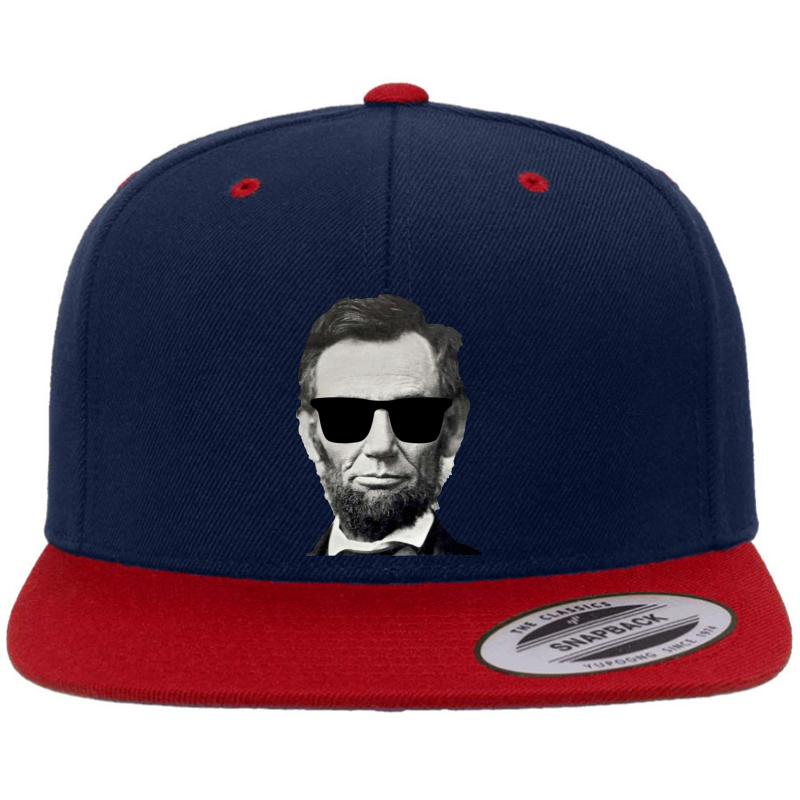 Abraham Lincoln Sunglasses Premium Flat Bill Snapback Cap  Navy