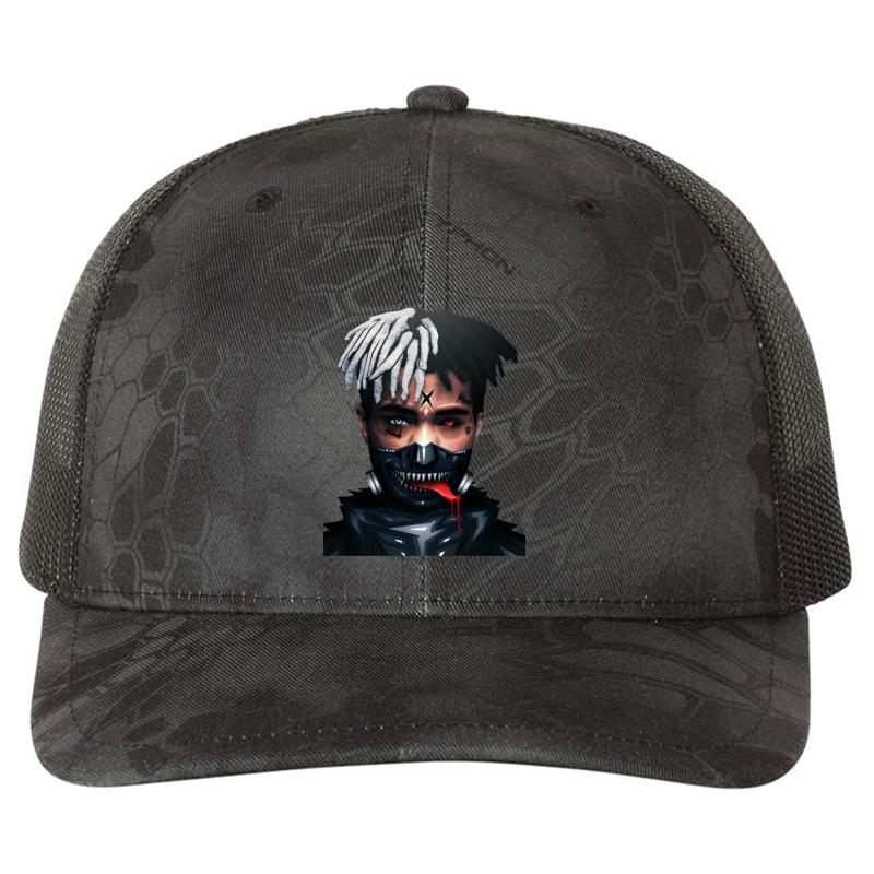 Xxxtentacion Richardson Premium Trucker Snapback Cap  Kryptek Typhon Black