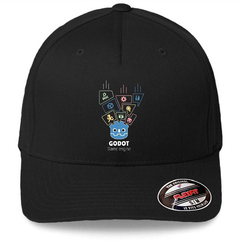 Godot Engine Design 3 Premium Flat Bill Snapback Caps