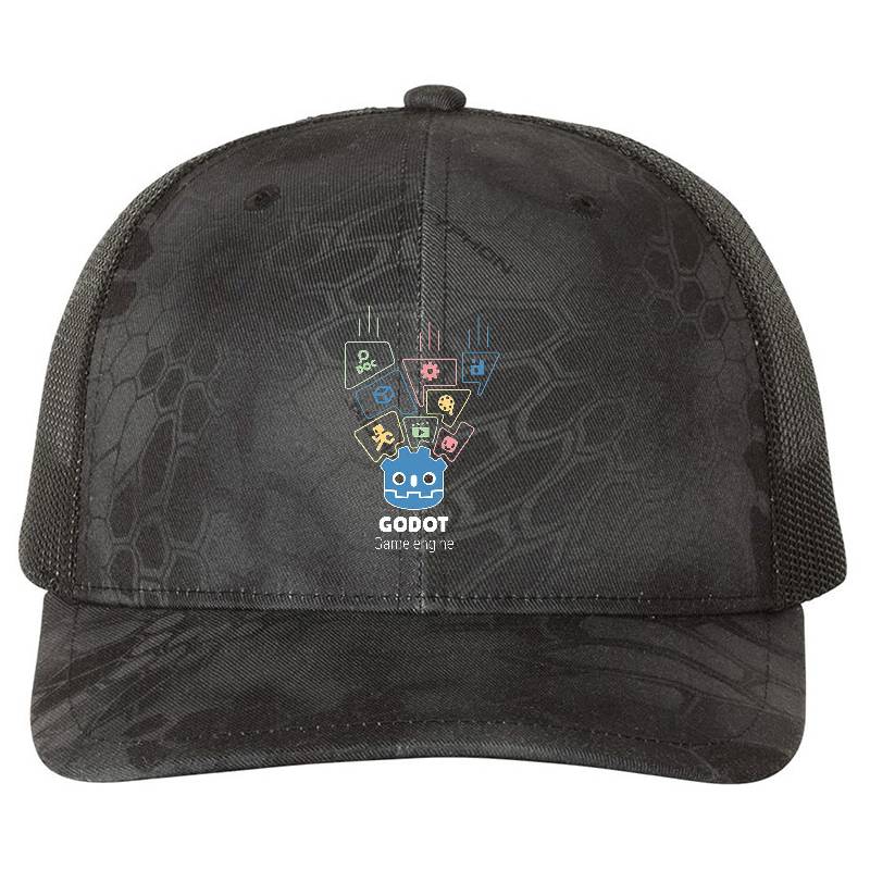 Godot Engine Design 3 Premium Flat Bill Snapback Caps