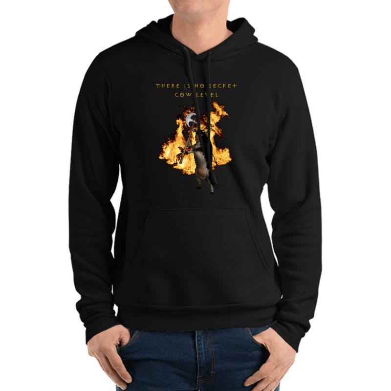 There Is No Secret Cow Level Unisex Hooded Sweatshirt Men Black