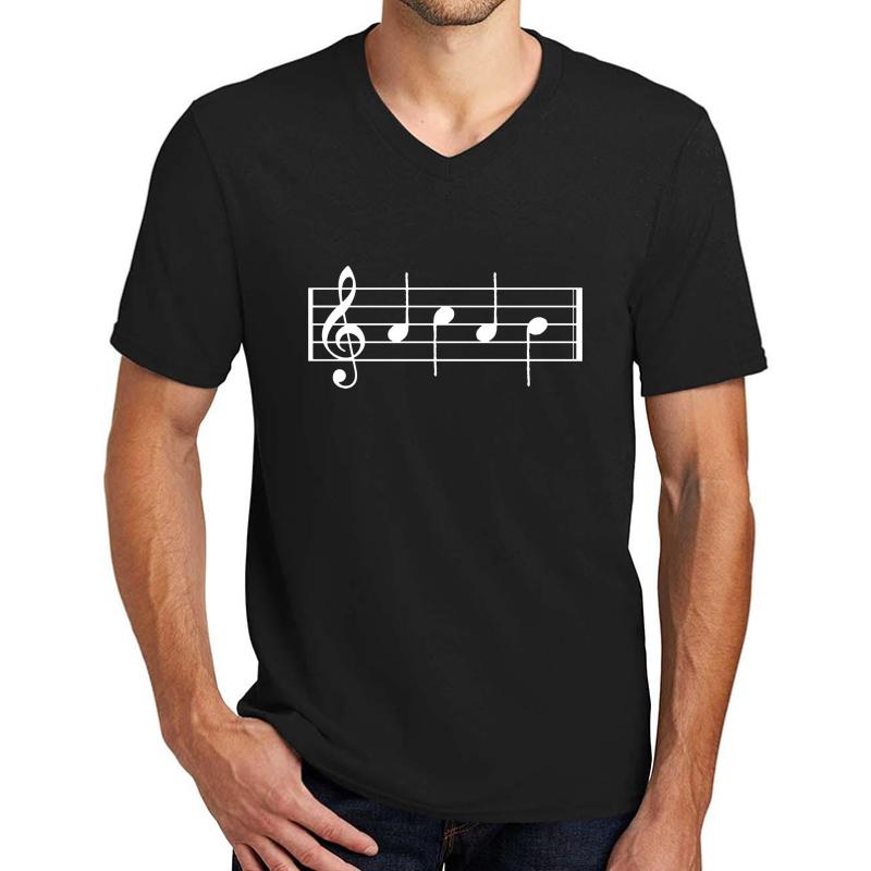 Acab In Musical Notes Unisex V-Neck T-Shirt Men Black